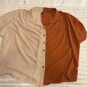 Two-Tone Button-Up Shirt